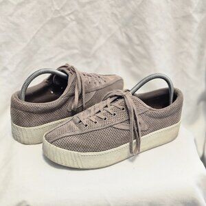 Tretorn Shoes Womens Sz 8.5 Gray Nylite 3 Bold Perforated Low Top Sneakers